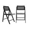 Flash Furniture Galene Cane Rattan Folding Chairs w/Solid Wood Frame and Seat and Ventilated Back, Natural/Blk, 2PK SK-220905-BLK-GG - alternate 9